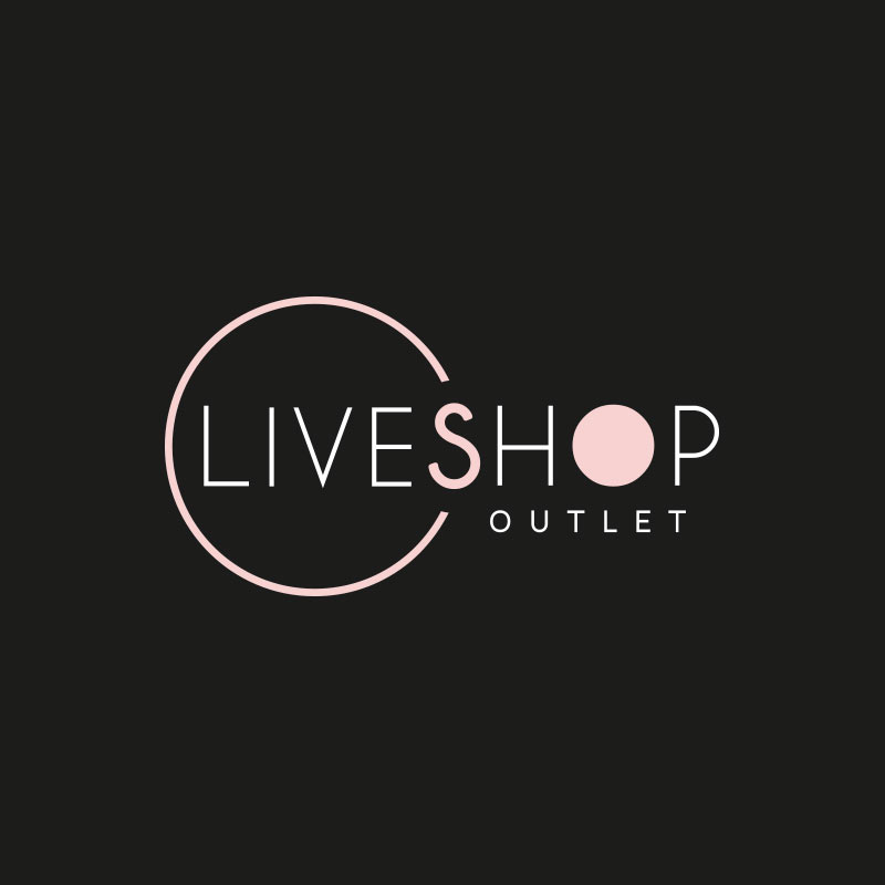 Creazione Logo vettoriale LiveShop Abbigliamento moda colore Pantone Rore Quartz fondo nero